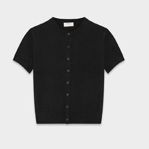 Aritzia Aritzia Bare Cashmere Shortsleeve Crew Cardigan Black Sz XS